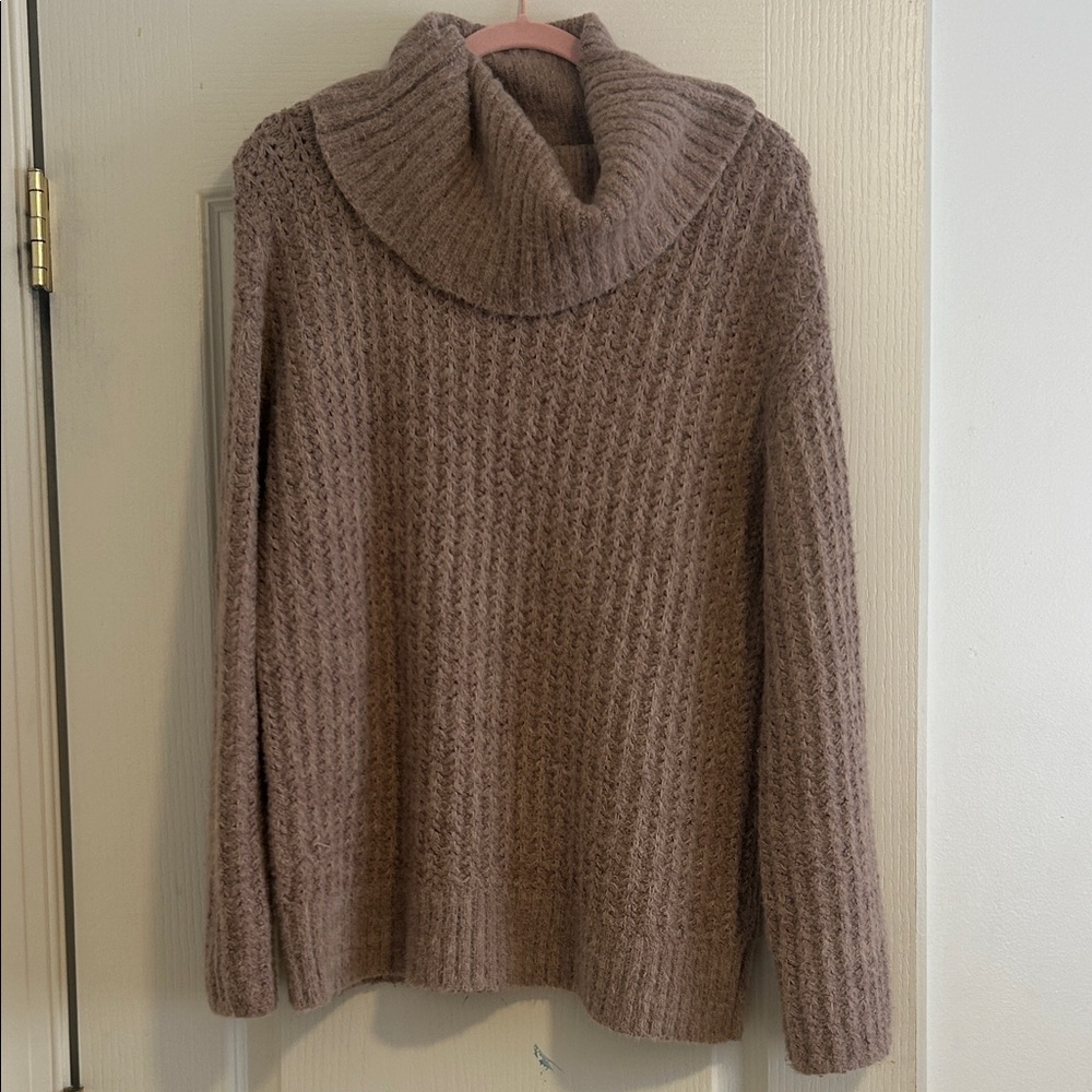 Maeve Taupe Cowl Neck Sweater